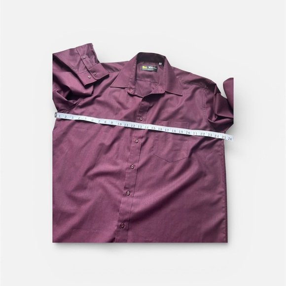 Elegant Maroon Button-Down Shirt for Men size L size 16-16.5 - Picture 3 of 11